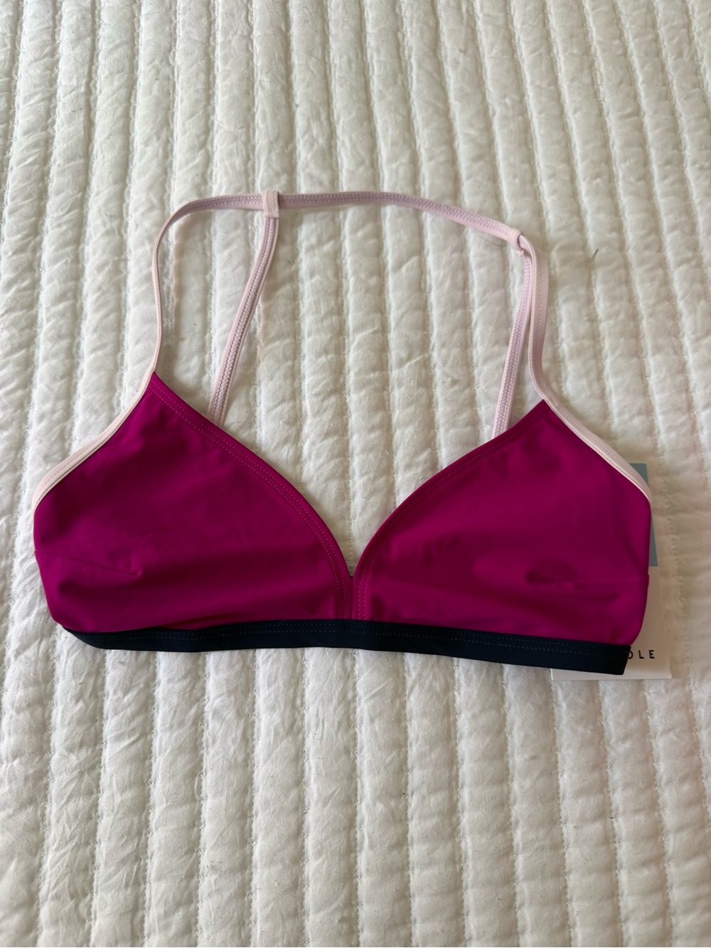 Flagpole NYC Casey Magenta Colorblock Bikini Top NWT XS